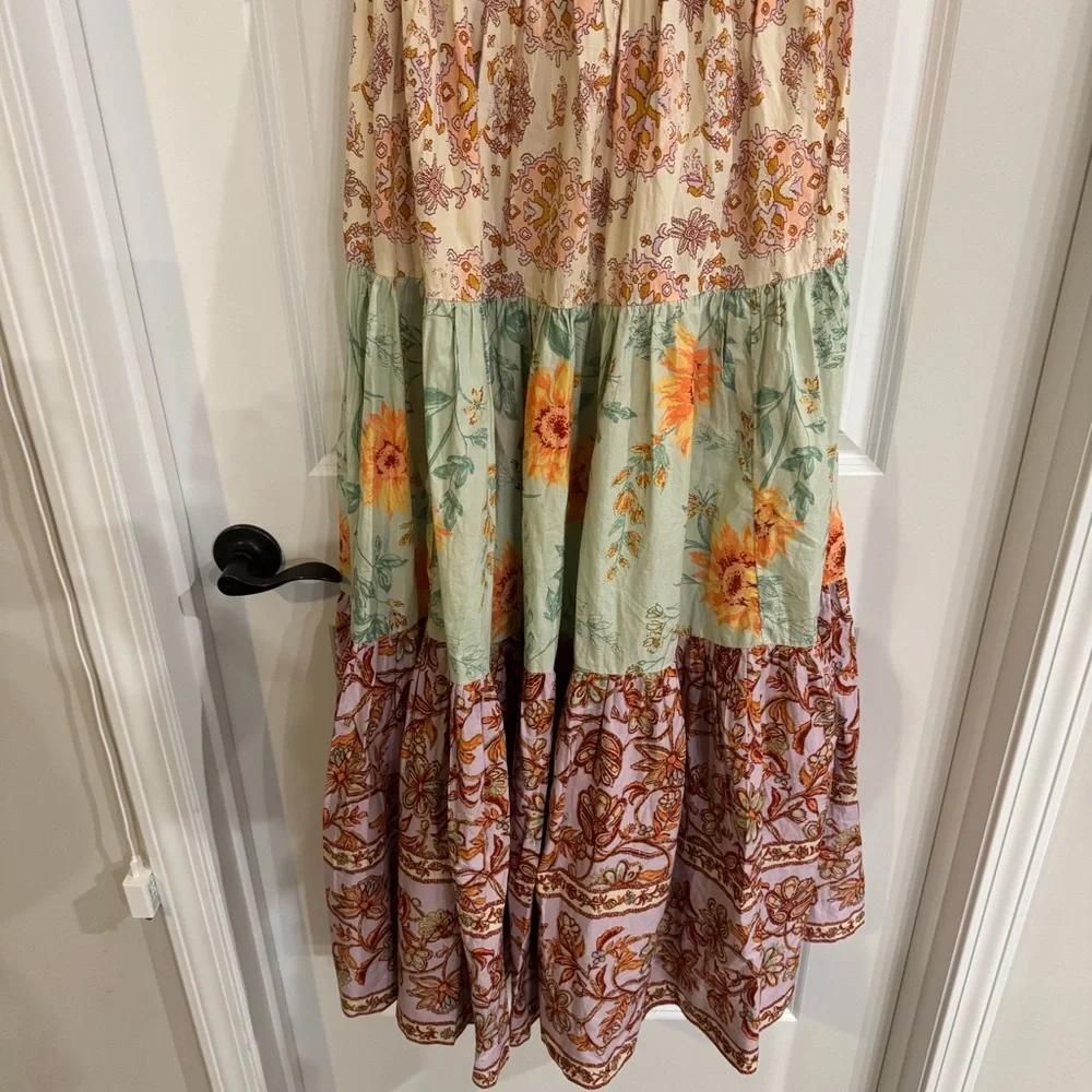 Free People Bluebell Maxi In Lilac Combo Tiered Dress
